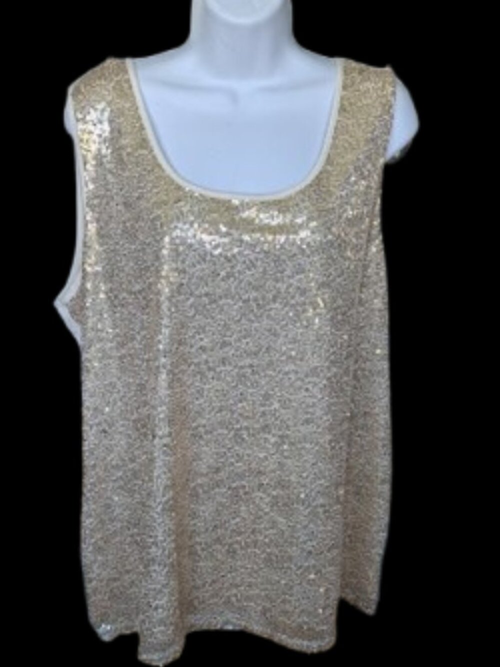Gold Sequined Tank Top Size 2X NEW NWT